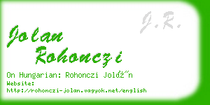 jolan rohonczi business card